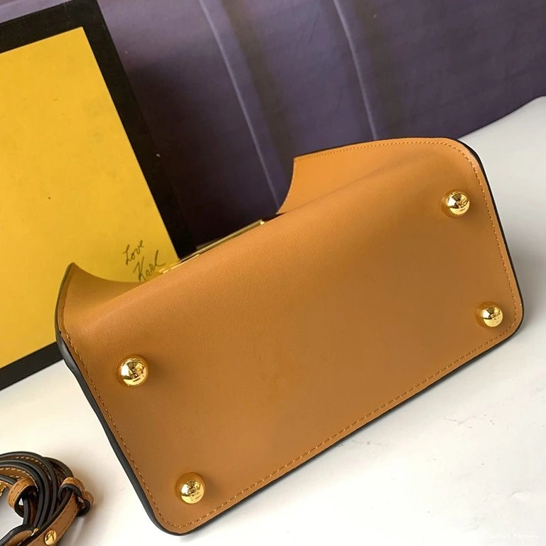Cheap HOT Fendi Calf Leather In Bag Way Brown Small 0728